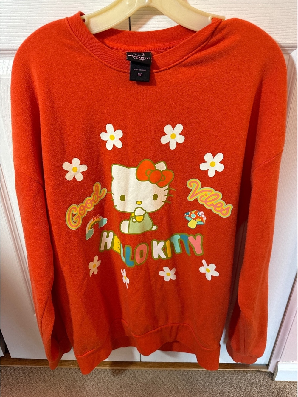 Hello Kitty Orange Sweatshirt Medium